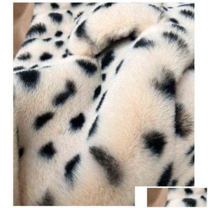 Jackor fluffy leopard faux päls kappa flicka hösten baby vinterkläder barnjacka ytterkläder barn kläder 211204 släpp leverans kompis dhnuh