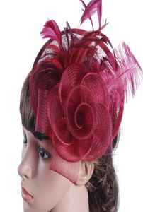 European ladies hat Ma yarn ostrich hair material Western banquet hat wedding headdress 1541596