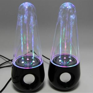 Högtalare ledde lätt vattendanshögtalare Fountain Högtalare Hifi Stereo Soundbox 3D Surround Högtalare för PC Phone Tablet -spelspelare