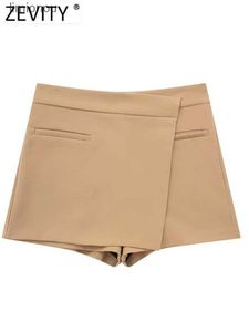 Kobiety Kobiety Zevity 2023 Kobiety Fashion Fałszywe kieszeń Asymetryczne mini spódnice szorty Lady Side Zipper Hot Shorts Chic Pantalone Cortos QUN5613C243128