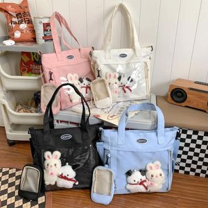 Saco japonês meninas do ensino médio jk bolsas transparentes livro satchels ombro itabag grande crossbody sacos de geléia feminino ita