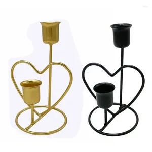 Candle Holders Mini Wrought Iron Candlestick Metal Heart Shaped Holder Stand Decor For Romantic Dinner Wedding Birthday Drop
