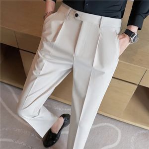 Men Suit Pants 2024 Autumn New Solid Casual Slim Fit Formal Dress Trousers Slim Fit Pantalon Homme Wedding Party Men Clothing 240318