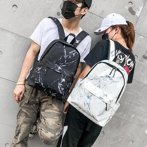 Backpack DOME Fashion Unisex Lady Men Canvas Teen Girl Bag Casual Marble