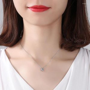 Ciondoli TONGZHE Donna Collana in argento sterling 925 Gioielleria raffinata CZ Collane con colletto decorativo rotondo per regalo