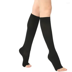 Calzini da donna 34-46mmHg Calze a compressione alta al ginocchio per la corsa Edema Vene varicose Gonfiore