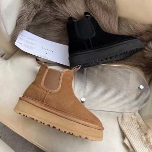 Neumel Platform Zip Boot Classic Chelsea Boot Mini Kar Botları Ultra Dealworld Kadın Avustralya Avustralya Tazz Tasman Kış Sıcak Kürk Pot Yapı Boyut 35-42