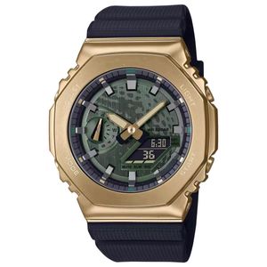 Sport Men's Digital Quartz 2100 Titta på full funktion Vattentät världstid LED Auto Hand Raise Light GM Oak Series