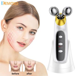 EMS 3D Roller Lifting Massager Chin Reducer Microcurrent V Lift Machine Vibration Electric Tighten 240228