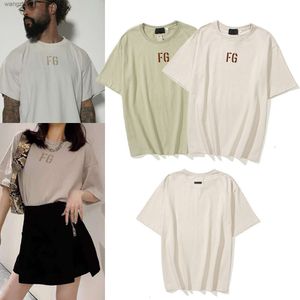 2024 Spring/summer Bieber Unisex Fog Season 7 Main Line Fg Flocking Printed Short Sleeved T-shirt Couple