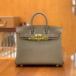 Tote Bags Genuine Leather Bk Habdbags Togo Leather Handmade Honey Wax Thread Platinum Bag Imported Calf Leather Lychee Pattern Handbag Bag Lo have logo HB4MJ7