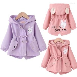 Giacche Giacca per neonata Cartone animato Moda Primavera e autunno Trench da principessa con cappuccio Capispalla con cerniera Abbigliamento per bambini