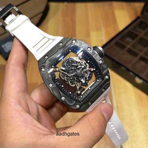 Richa Milles Carbon Fiber Hollow Out Personalized Light Sports Fashion Mens Automatic Mechanical Watch Cool Atmosphere