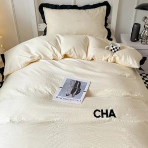 Sängkläder set designer sängkläder tröstare set våffla 4-stycken sängkläder set student sovsal 3-del fast färg lakan set säng sommar