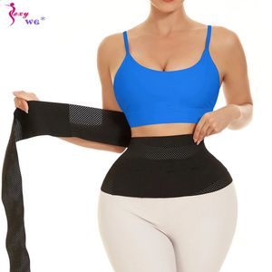 Sexywg cintura trainer emagrecimento barriga envoltório corpo shaper mulheres treino cinto de fitness sauna suor perda de peso trimmer espartilho queima de gordura 240313