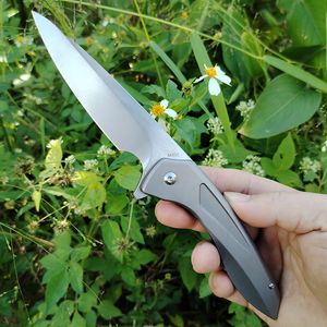 Nowy A5026 High End Knife M390 Satin Blade CNC TC4 TITANIUM ALOY HANDING BALL BALL BALL Outdoor Camping Sifting Rybołówstwo EDC Kieszeczki kieszonkowe