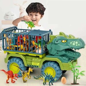 Diecast Model Cars billeksaker dinosaurier Transportbärare fordon Indominus Rex Jurassic World Park Truck Model Game for Children Birthday Kids Giftl2403