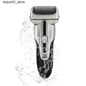 Barbeadores elétricos alternativos barbeador elétrico sistema de barbear de 3 lâminas de carregamento USB máquina de cortar cabelo Q240318