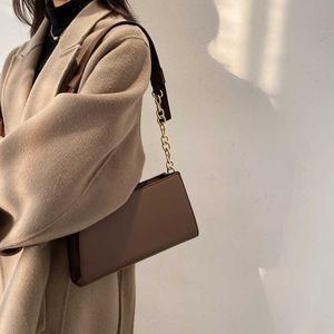 Shoulder Bags High End Niche Texture Large Capacity Autumn and Winter Brown Versatile Commuting Single Shoulder Underarm Bag for Women 2024 New Model 240318