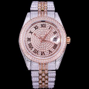 Relógio de diamante Designer masculino Automático Mecânico 2824 Movimento Homens à prova d'água Bracelet Sapphire Business Aço inoxidável 41mm Montre de luxo