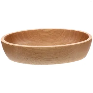 Dinnerware Sets Boat Shaped Wooden Fruit Plate Compartment Bowl Plates Bowls For Decor Stand