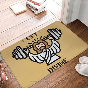 Carpets Jesus God Cross Kitchen Non-Slip Carpet Fitness Gym Weight Lifting Flannel Mat Welcome Doormat Home Decor Rug