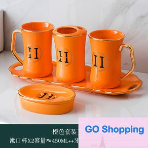 Qauitly Ceramic Sanitary Ware Sets Washing Set Five-Piece Sets Ceramic Lotion Bottle Bathroom Decoration Hotel Household Cross-Border Wholesale