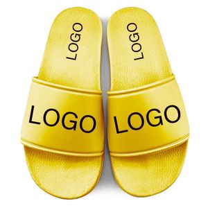 HBP Non-Brand Greatslides Pantuflas Por MayorCasual Slides Shoes Cheap Leather Flat SandalsCustom Printed Yellow House Slippers