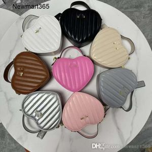 Women Unique Design Handbag 2024 New Heart Shaped Small Body Bag Trendy Letter Solid Color Design Shoulder Bag 7 Colours