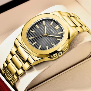 Relógios de pulso LIGE Homens Relógios de Luxo Aço Inoxidável Quartz Wrsitwatches Masculino Auto Data Relógio com Design Luminoso Business Hands Box