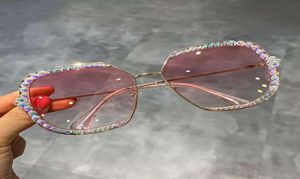 High-End-AccessoiresVintage übergroße Rhintone-Sonnenbrille in quadratischer Form Herstellung Damen-Sonnenbrille6374667