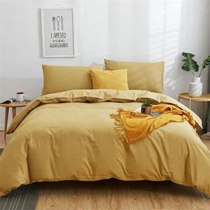 Conjuntos de cama Duvet Set 3 Folhas Extra Grande Cor Sólida Pesada