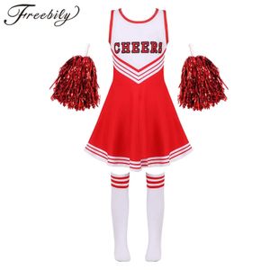 Cheerleader Costume for School Girls Cheer Uniforms Outfits For Halloween Cosplay Cheerleading Dance Dress with Socks 240305