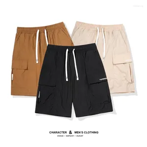 Men's Shorts 2024 Summer Multi-pocket Cargo Casual Pants Loose Sports Outdoor Speed Dry Ice Silk Fashion Brand