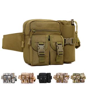 Sports Bag Outdoor Fanny Pack Cycling Men and Women Travel Water Bottle Fanny Pack Tactical Camouflage Chest Pack Multifunktionell väska 040724