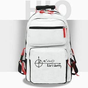 Euler formula backpack Leonhard daypack Mathematics school bag Math Print rucksack Casual schoolbag White Black Color day pack