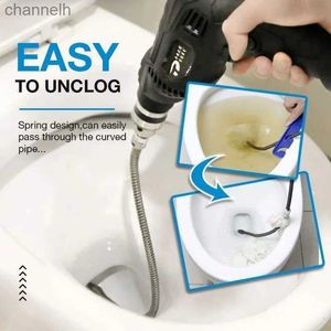 Outras ferramentas de limpeza doméstica acessórios 1m dreno dragagem primavera pia toalete desbloqueador de esgoto ferramenta de cabelo profissional êmbolo desentupir drenos 240318