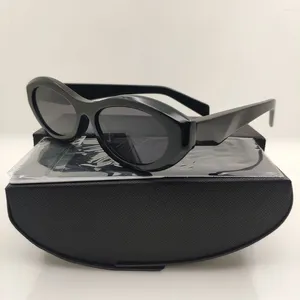 Solglasögon försäljning oval liten 2024 svart acetat för kvinnor märkesdesigner mode kvinnlig kastanj personlighet solglasögon uv400