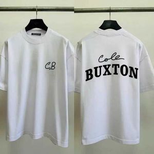 Herren-T-Shirts Y2K neues übergroßes Cole Baxton T-Shirt mit aufgesticktem Slogan-Aufnäher, kurzärmeliges Oberteil für Damen, übergroßes CB-T-Shirt J240316