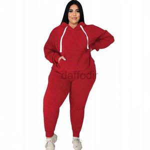 Tute da donna 5XL Plus Size Set da donna Pullover Felpe con cappuccio Pantalone New Solid Casual Tuta da donna di grandi dimensioni Set 24318