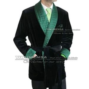 Jackets Latest Coat Design Men Smoking Blazer Black Velvet Green Quilted Lapel Suit Jacket Evening Party Wear Custom Made Tuxedos 2021