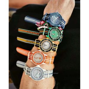 Sports Hinery Herren-Biokeramik-Fünf-Ozean-Armbanduhr, voll funktionsfähig, Nylongürtel, transparente Rückseite, Relogio Masculino