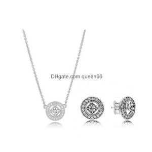 Charm Pendant Halsband Original S Sterling Sier Necklace Ear Kit är lämpligt för kvinnors DIY -modesmycken Tillbehör Drop D DH7NY DHFSL