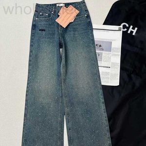 Women's Jeans designer Early Spring New Miu Nanyou Gaoding Korean Harajuku Style Slim, Soft, Breathable Letter Loose Versatile X0NN