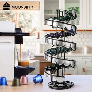 Revolvande roterande spiral 40 Capsule Coffee Pod Holder Tower Stand Rack för Dolce Gusto Nespresso K-Cup Nespresso Capsule Holder 240307