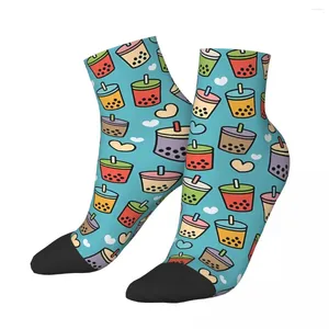 Мужские носки, забавные носки до щиколотки с пузырьками и сердечками, молоко в стиле хип-хоп, новинка, носки для экипажа, подарочный узор с принтом