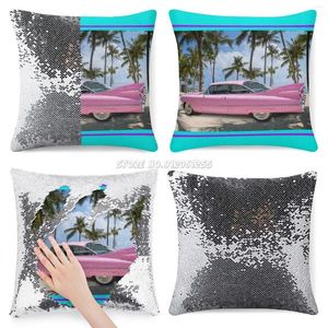 Pillow Case 1959 Coupe cekin poduszka podłoga różowy samochód ładny w Glam Mary