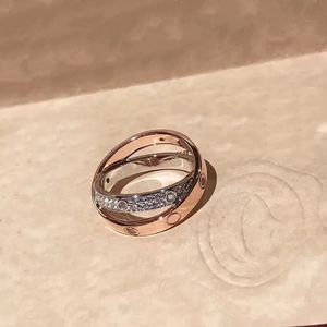 Ring für Herren, Luxus-Ring, Designer-Ringe für Damen, Luxus, Mode, klassischer Schmuck, Diamant-Ring, 18 Karat versilbert, Geschenk, Hochzeit, Roségold, Verlobungsring, Paar Premium