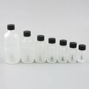 Aufbewahrungsflaschen 12 x 5 ml, 10 ml, 15 ml, 20 ml, 30 ml, 50 ml, 100 ml, Milchglasflasche für ätherische Öle mit Pinselkappe, Nagellackflaschenbehälter