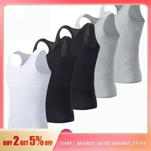 5PCS Mężczyźni Four Seasons Cotton Kamizelka T-shirt Młode męskie wygodne plus bez rękawów Tlee Fitness Ubranie europejskie Edytio 240313